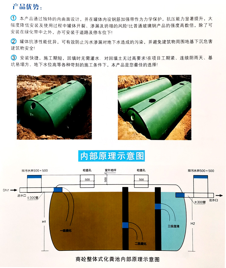 下陆玻璃钢化粪池